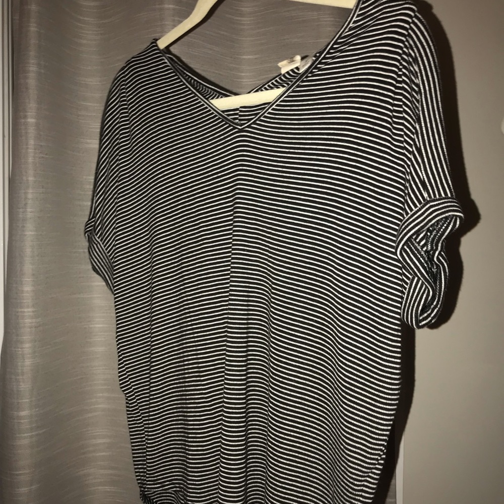 black & white striped oversized t-shirt